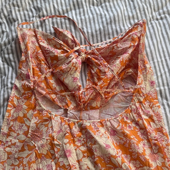 Floral Orange and Pink Sundress - Picture 2 of 3